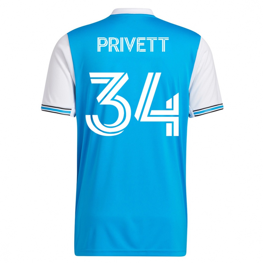 Men Football Andrew Privett #34 Blue Home Jersey 2023/24 T-Shirt