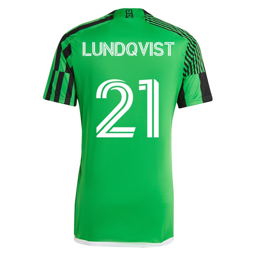 Men Football Adam Lundqvist #21 Green Black Home Jersey 2023/24 T-Shirt