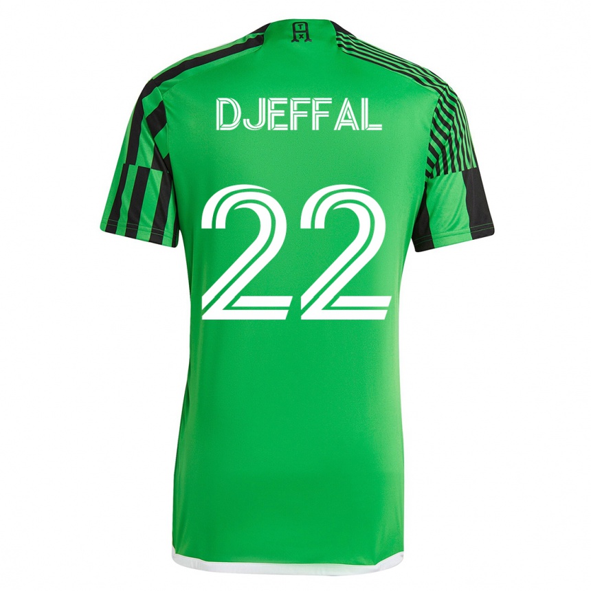 Men Football Sofiane Djeffal #22 Green Black Home Jersey 2023/24 T-Shirt