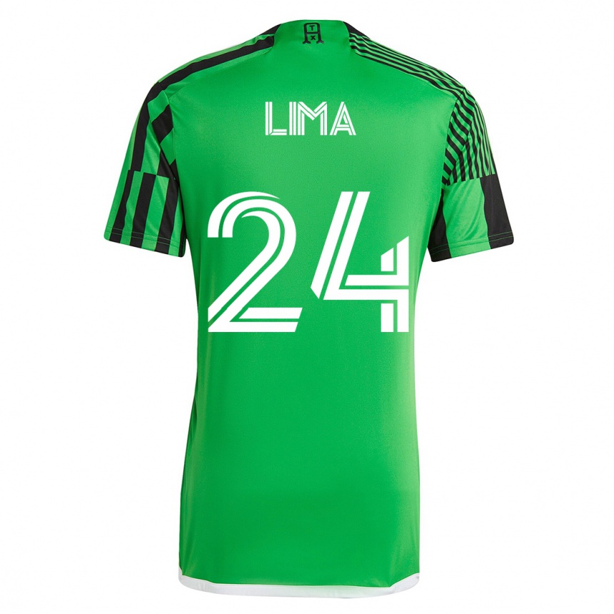 Men Football Nick Lima #24 Green Black Home Jersey 2023/24 T-Shirt
