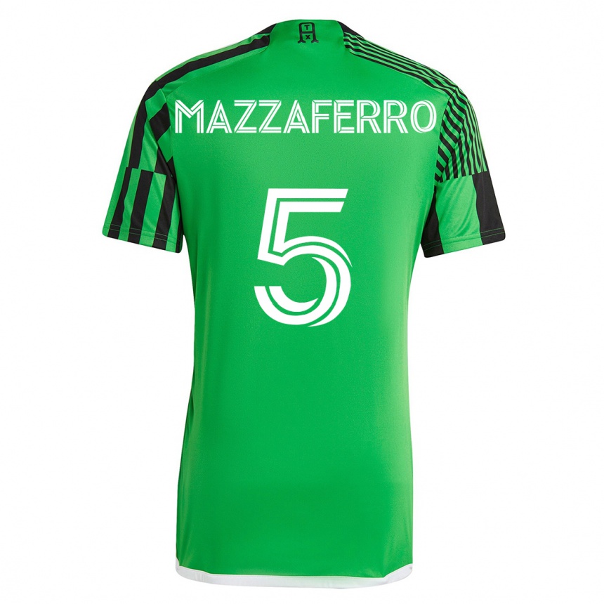 Men Football Salvatore Mazzaferro #5 Green Black Home Jersey 2023/24 T-Shirt