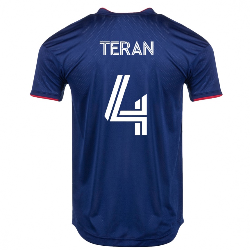 Men Football Carlos Terán #4 Navy Home Jersey 2023/24 T-Shirt