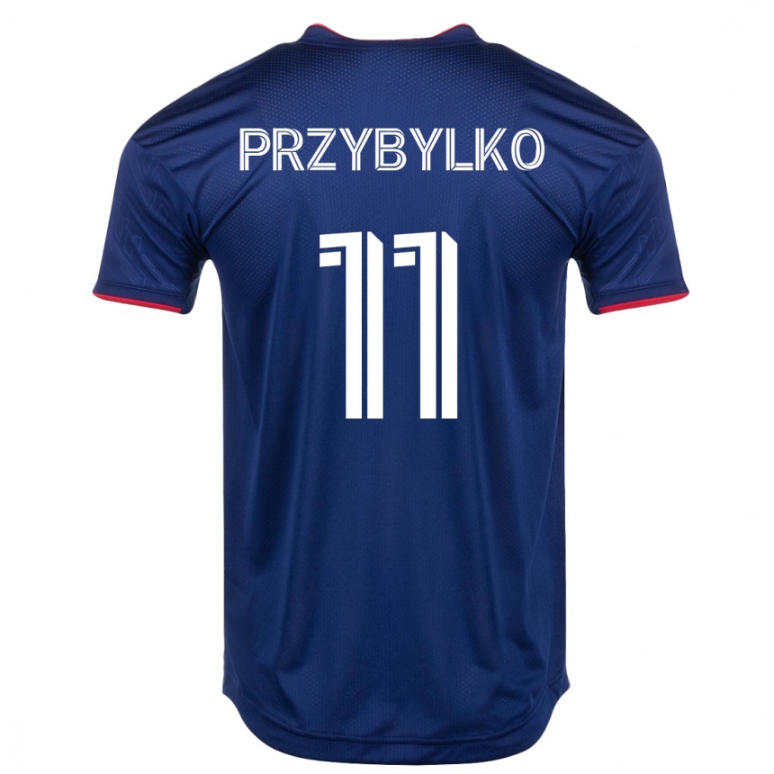 Men Football Kacper Przybylko #11 Navy Home Jersey 2023/24 T-Shirt