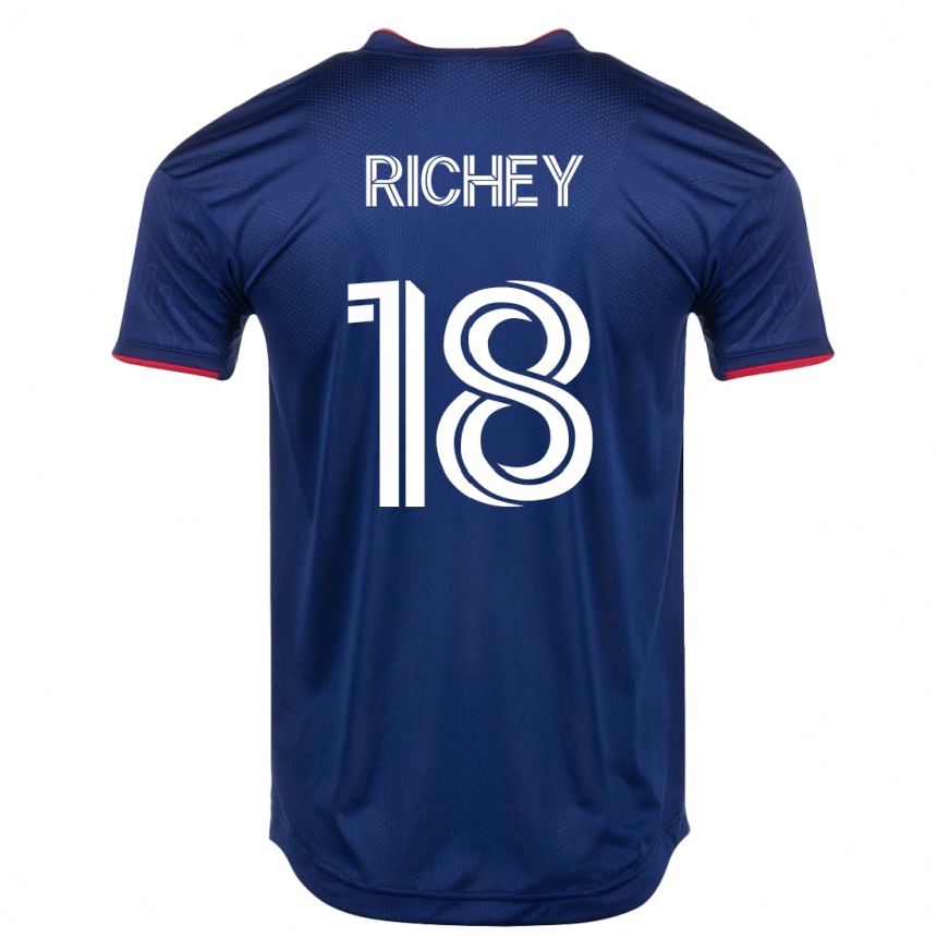 Men Football Spencer Richey #18 Navy Home Jersey 2023/24 T-Shirt