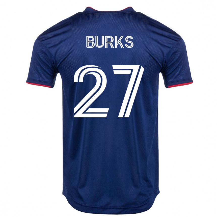 Men Football Kendall Burks #27 Navy Home Jersey 2023/24 T-Shirt