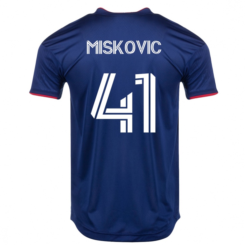 Men Football Mihajlo Miskovic #41 Navy Home Jersey 2023/24 T-Shirt