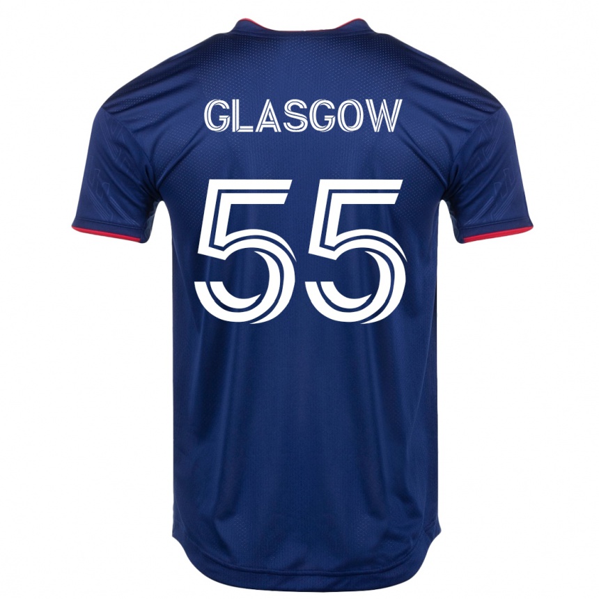 Men Football Omari Glasgow #55 Navy Home Jersey 2023/24 T-Shirt