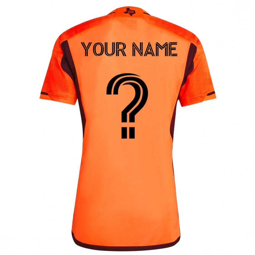 Men Football Your Name #0 Orange Home Jersey 2023/24 T-Shirt