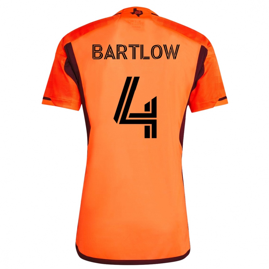 Men Football Ethan Bartlow #4 Orange Home Jersey 2023/24 T-Shirt