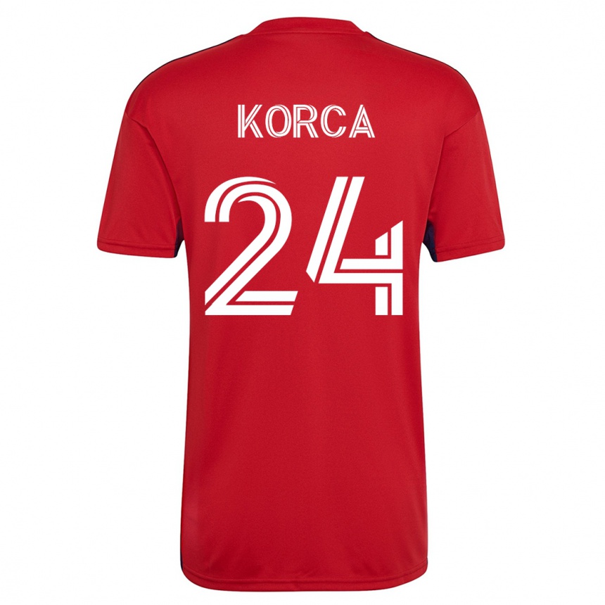 Men Football Amet Korca #24 Red Home Jersey 2023/24 T-Shirt