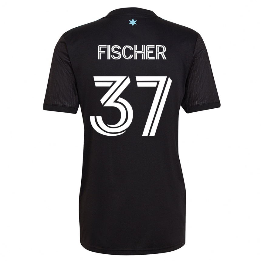 Men Football Britton Fischer #37 Black Home Jersey 2023/24 T-Shirt
