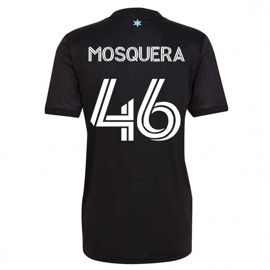 Men Football Juan Camilo Mosquera #46 Black Home Jersey 2023/24 T-Shirt