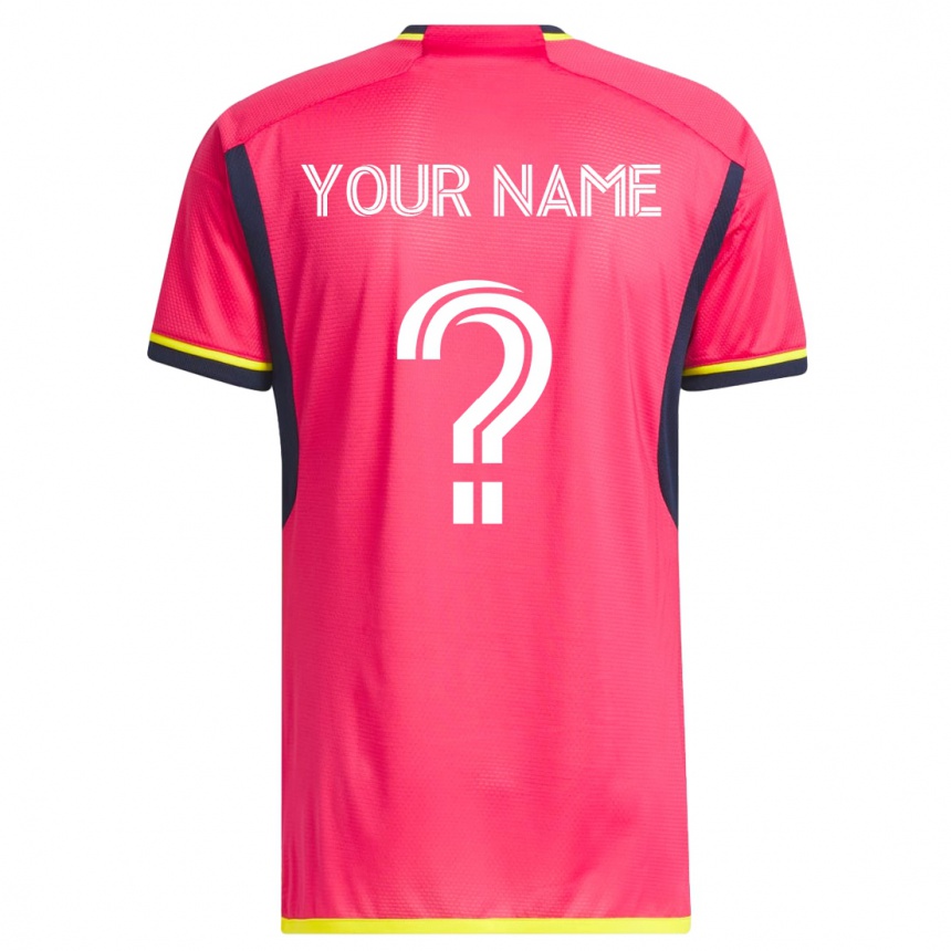 Men Football Your Name #0 Pink Home Jersey 2023/24 T-Shirt