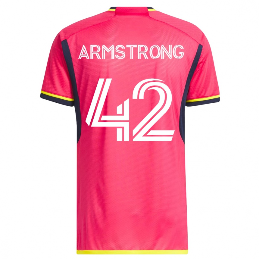 Men Football Ezra Armstrong #42 Pink Home Jersey 2023/24 T-Shirt