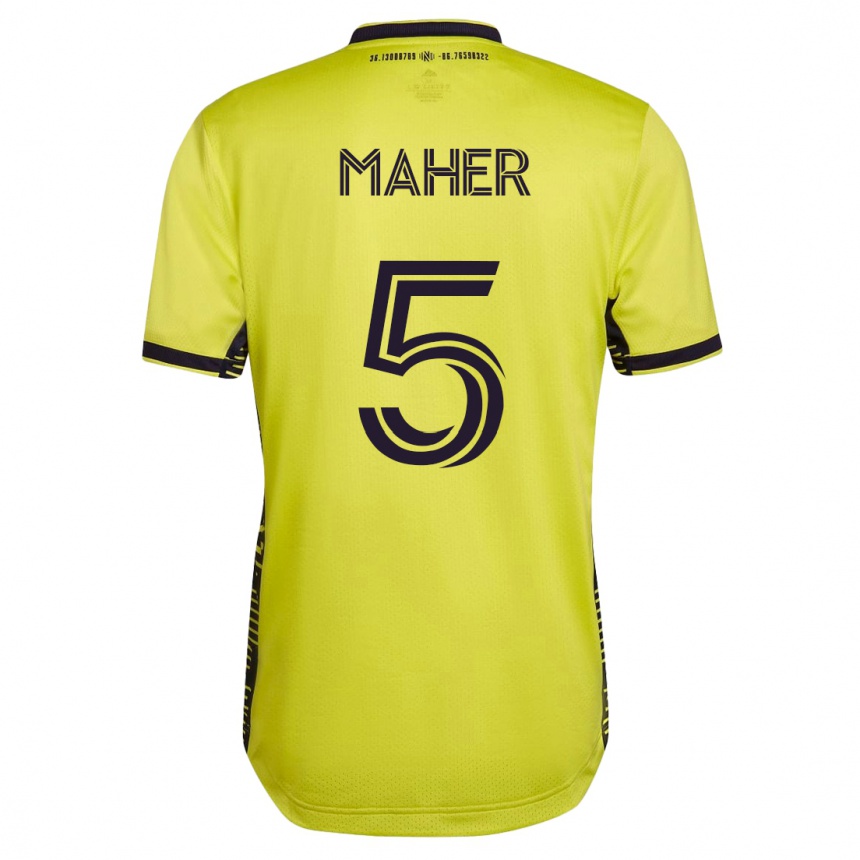 Men Football Jack Maher #5 Yellow Home Jersey 2023/24 T-Shirt