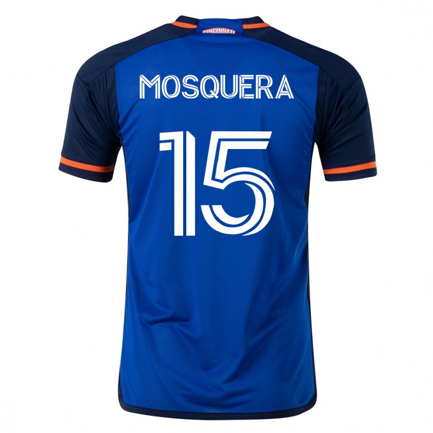 Men Football Yerson Mosquera #15 Blue Home Jersey 2023/24 T-Shirt
