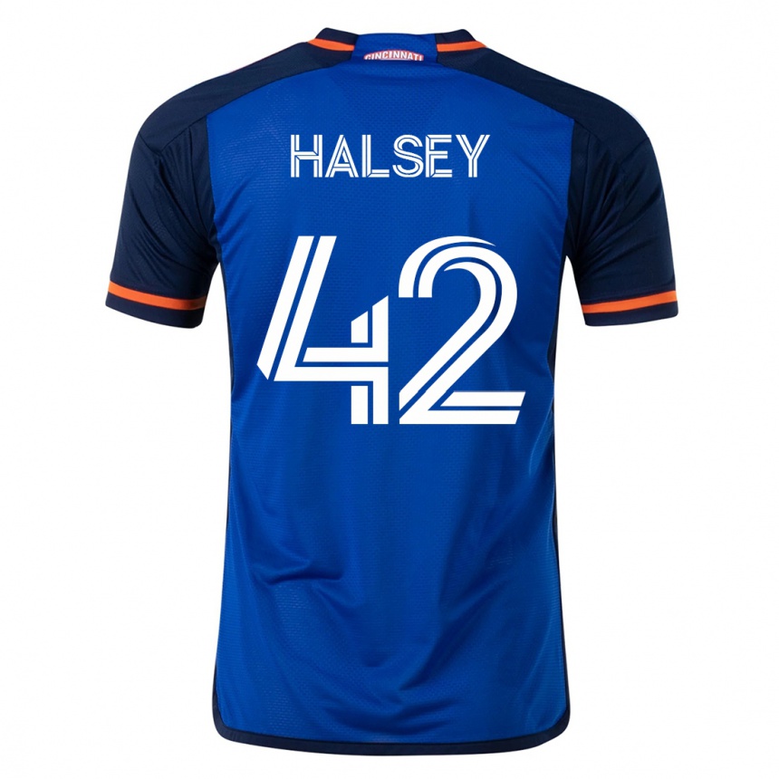 Men Football Bret Halsey #42 Blue Home Jersey 2023/24 T-Shirt