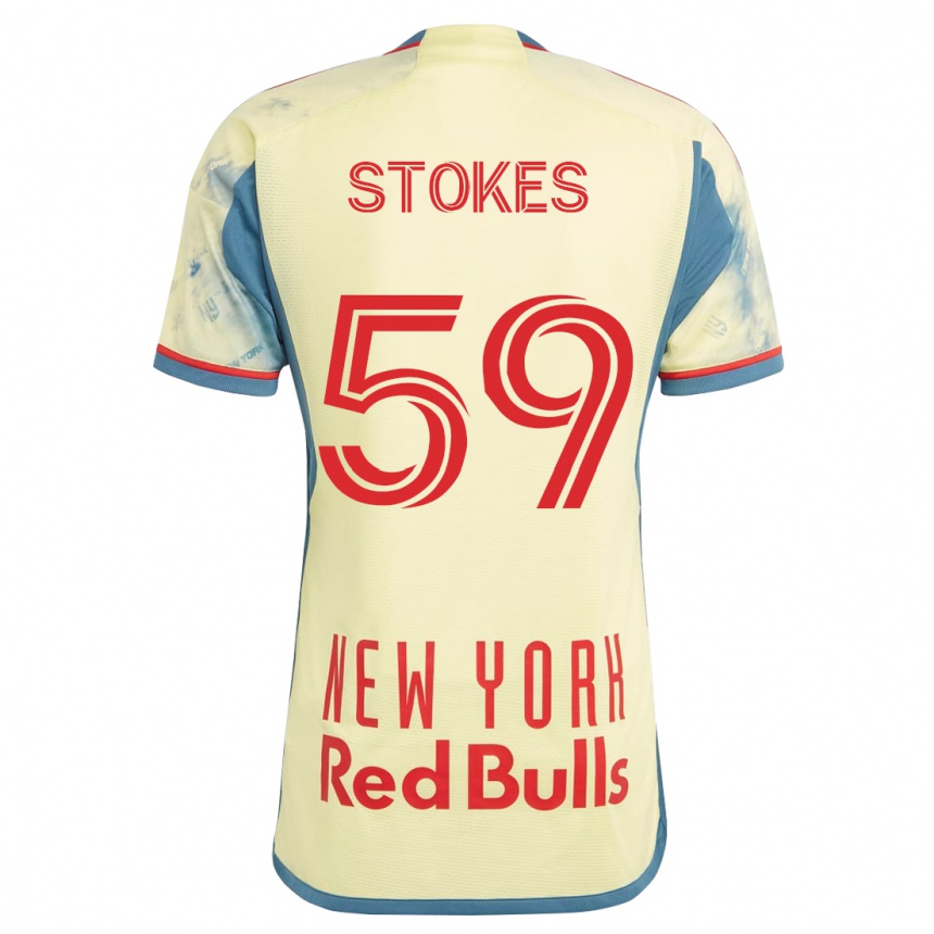 Men Football Aidan Stokes #59 Yellow Home Jersey 2023/24 T-Shirt