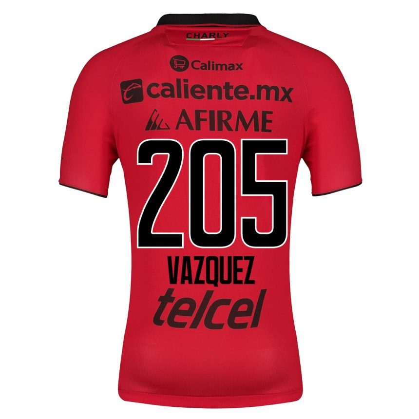 Men Football Aldair Vázquez #205 Red Home Jersey 2023/24 T-Shirt