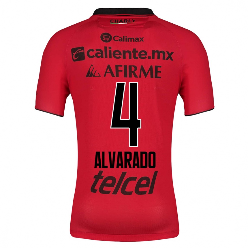 Men Football Mónica Alvarado #4 Red Home Jersey 2023/24 T-Shirt