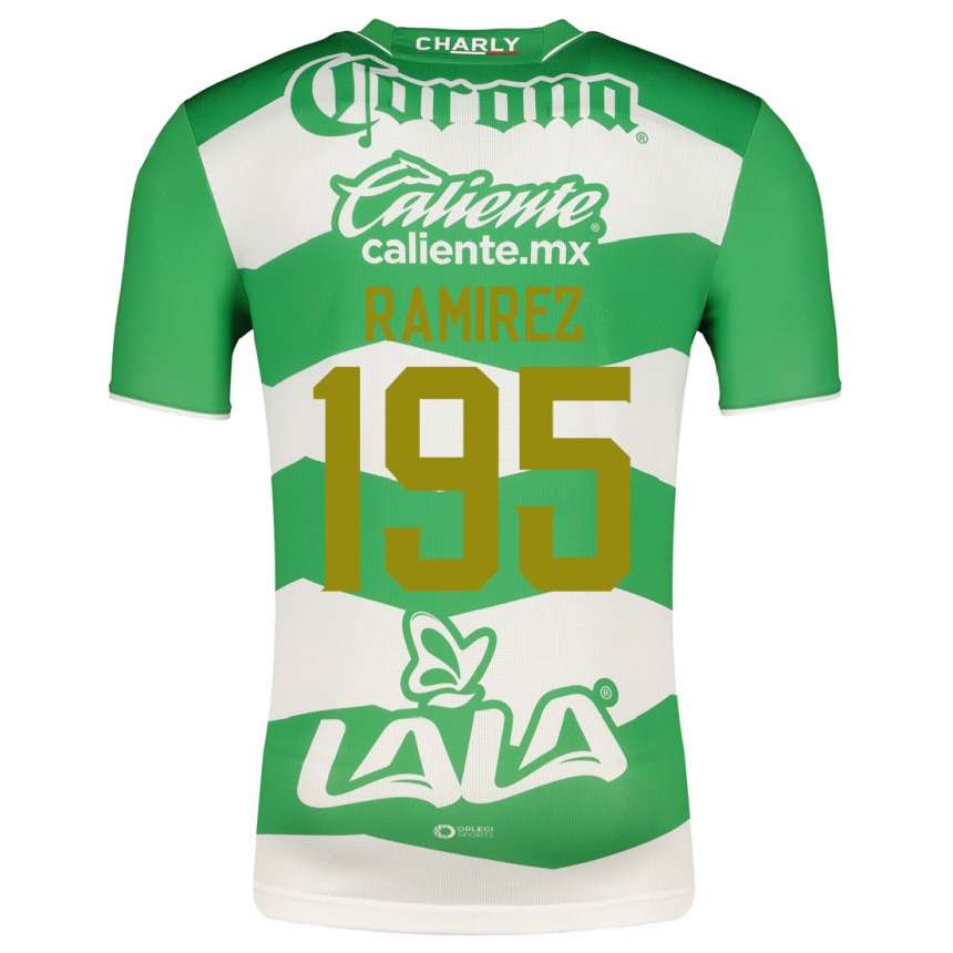 Men Football Jesús Ramírez #195 Green Home Jersey 2023/24 T-Shirt