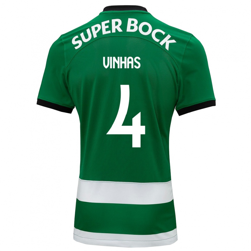 Men Football Gabriela Vinhas #4 Green Home Jersey 2023/24 T-Shirt