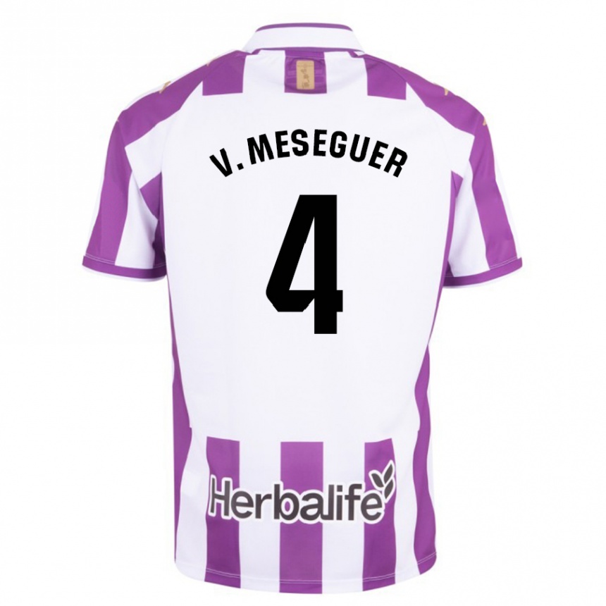 Men Football Víctor Meseguer #4 Purple Home Jersey 2023/24 T-Shirt