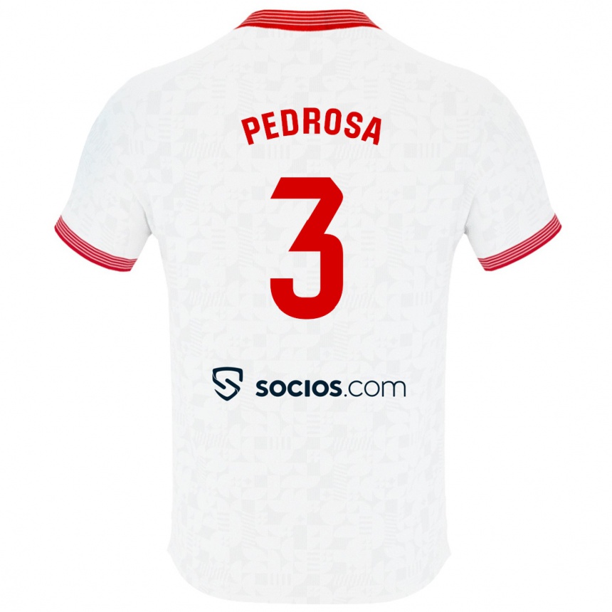 Men Football Adrià Pedrosa #3 White Home Jersey 2023/24 T-Shirt