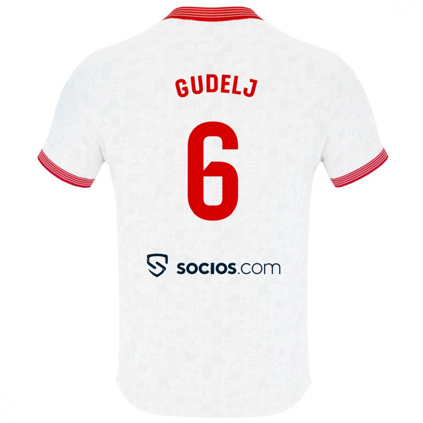 Men Football Nemanja Gudelj #6 White Home Jersey 2023/24 T-Shirt