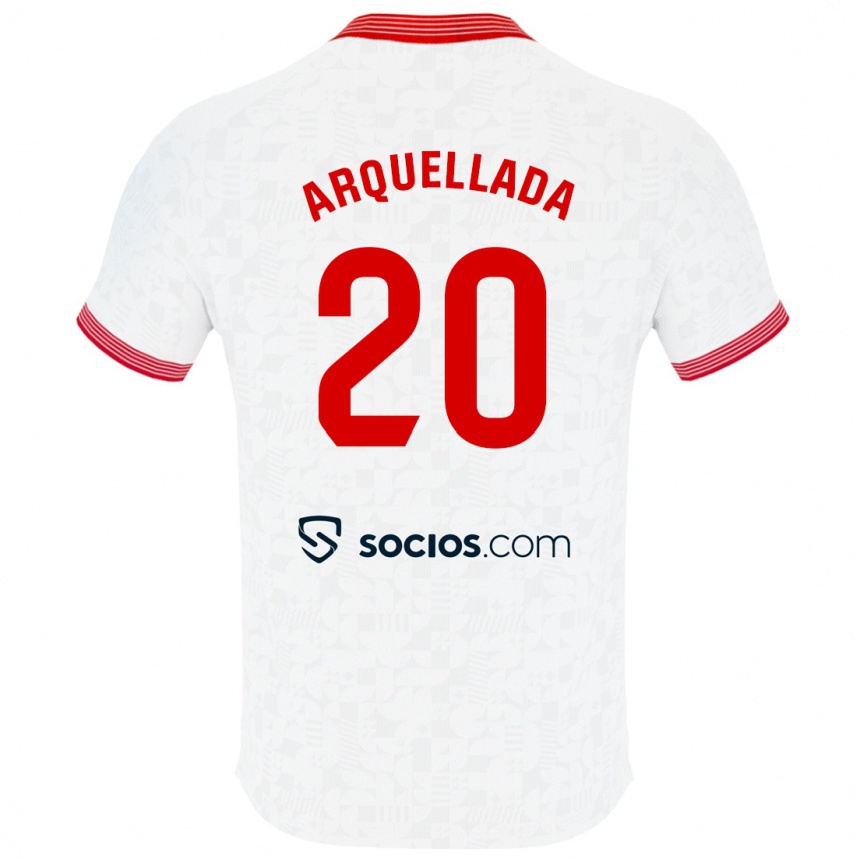 Men Football Álvaro Arquellada #20 White Home Jersey 2023/24 T-Shirt