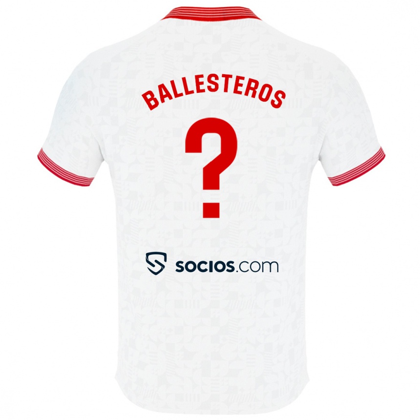 Men Football Gonzalo Ballesteros #0 White Home Jersey 2023/24 T-Shirt