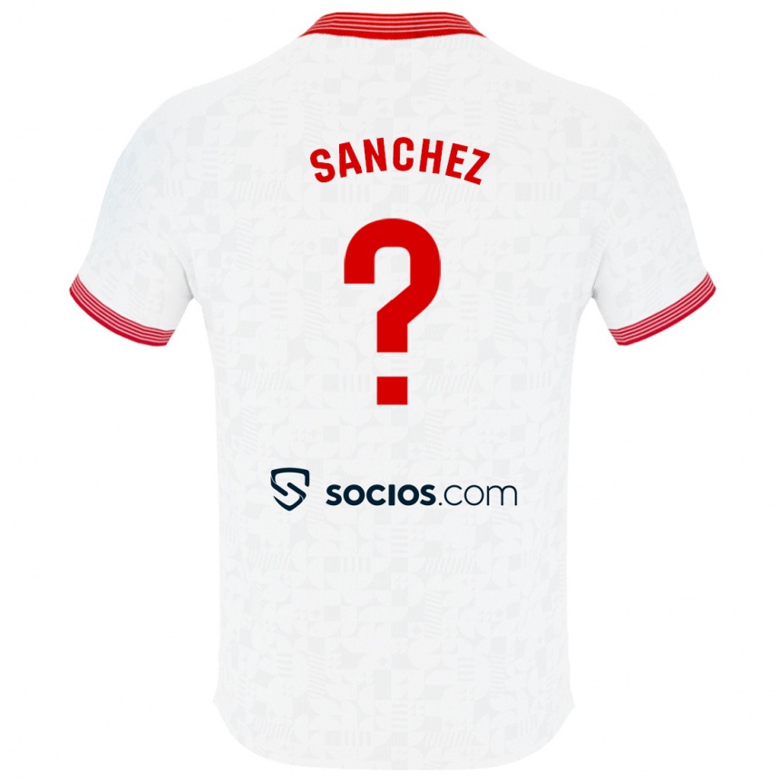 Men Football Carlos Sanchez #0 White Home Jersey 2023/24 T-Shirt