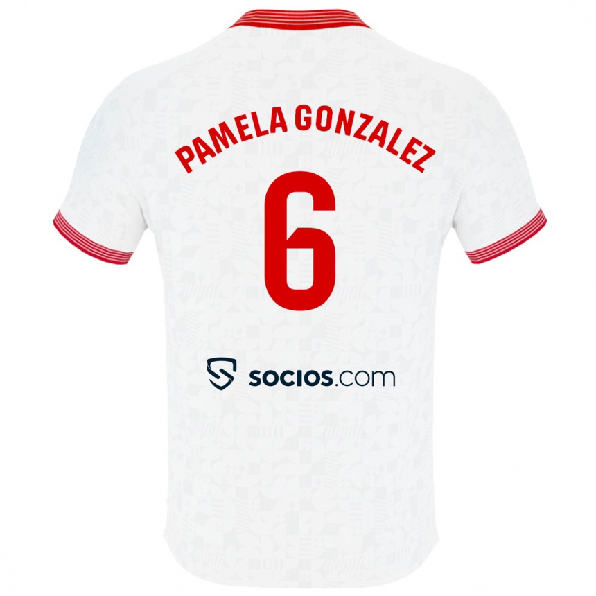 Men Football Cinthia Pamela González Medina #6 White Home Jersey 2023/24 T-Shirt