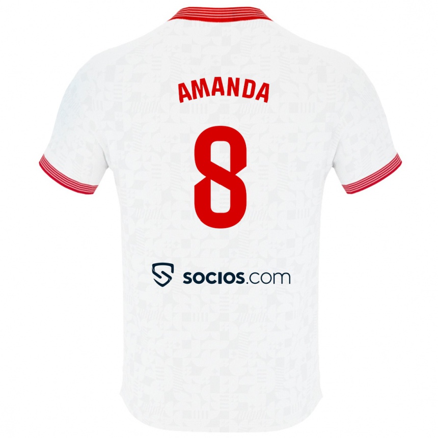 Men Football Amanda Sampedro Bustos #8 White Home Jersey 2023/24 T-Shirt