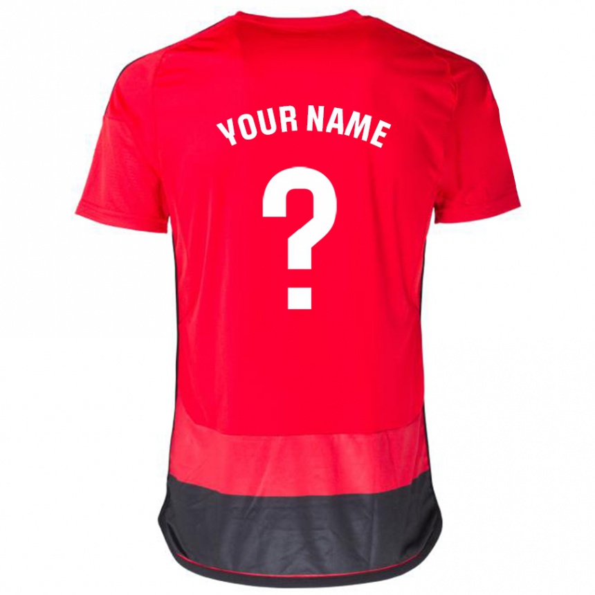 Men Football Your Name #0 Red Black Home Jersey 2023/24 T-Shirt