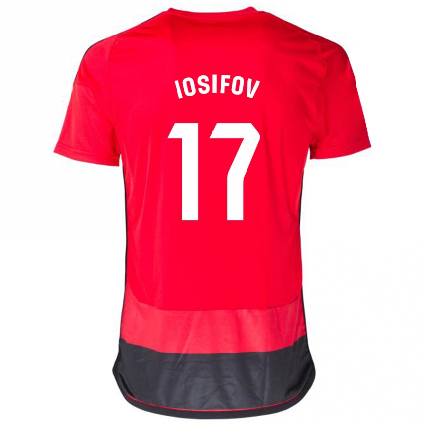 Men Football Nikita Iosifov #17 Red Black Home Jersey 2023/24 T-Shirt