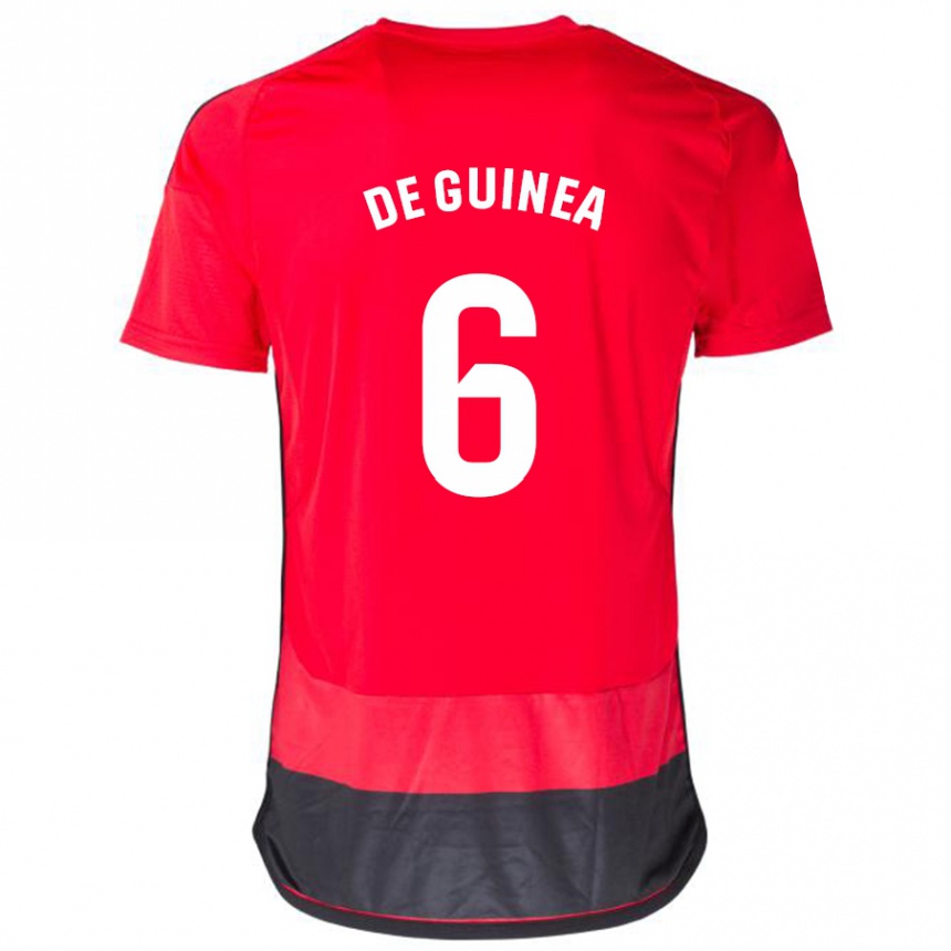 Men Football Asier Ortiz De Guinea #6 Red Black Home Jersey 2023/24 T-Shirt