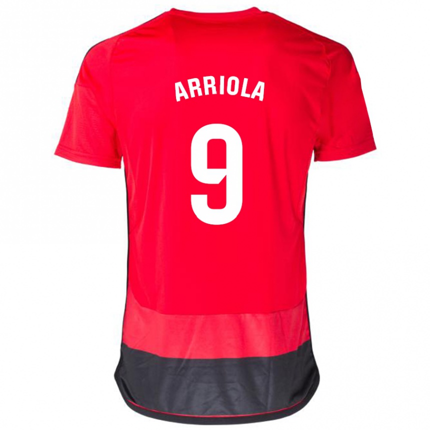 Men Football Marcos Arriola #9 Red Black Home Jersey 2023/24 T-Shirt