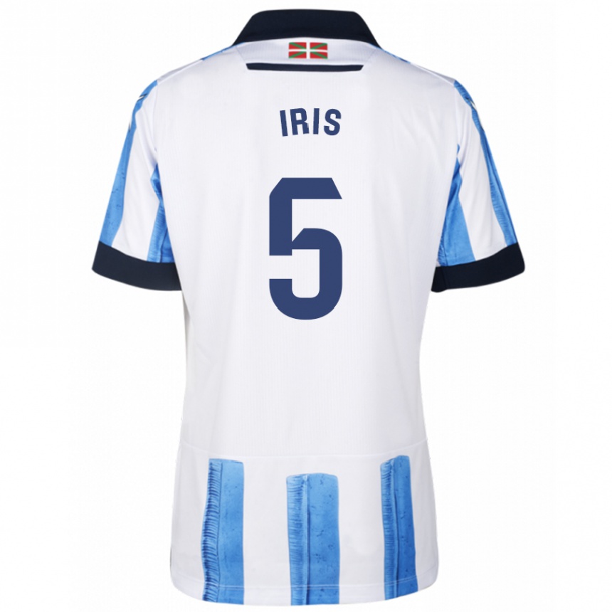Men Football Iris Arnaiz Gil #5 Blue White Home Jersey 2023/24 T-Shirt