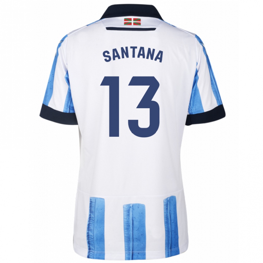 Men Football Olatz Santana #13 Blue White Home Jersey 2023/24 T-Shirt