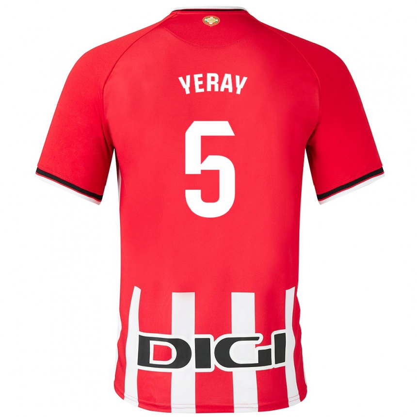 Men Football Yeray Álvarez #5 Red Home Jersey 2023/24 T-Shirt