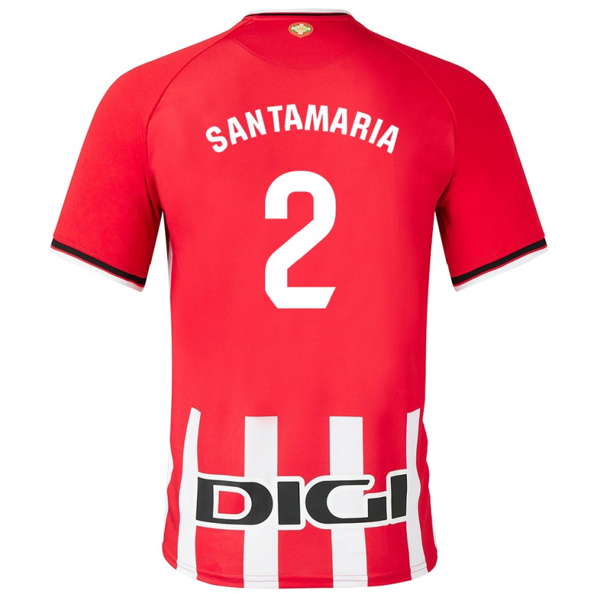 Men Football Unai Santamaría #2 Red Home Jersey 2023/24 T-Shirt