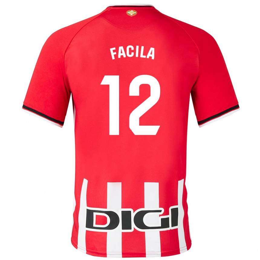 Men Football Garazi Facila #12 Red Home Jersey 2023/24 T-Shirt