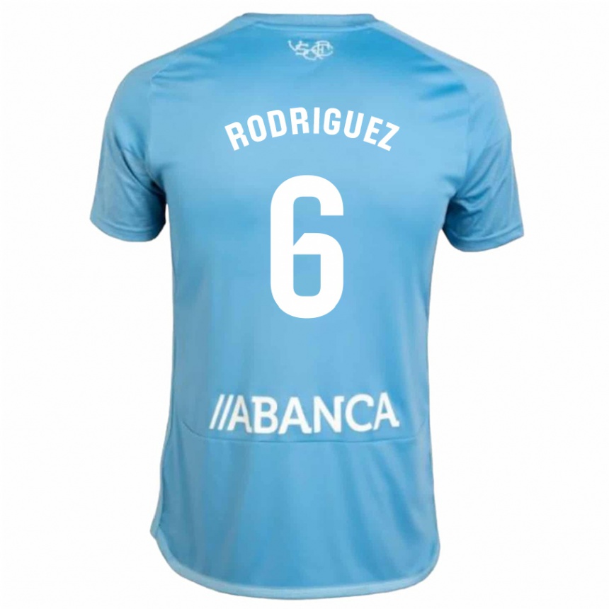 Men Football Damián Rodríguez #6 Blue Home Jersey 2023/24 T-Shirt