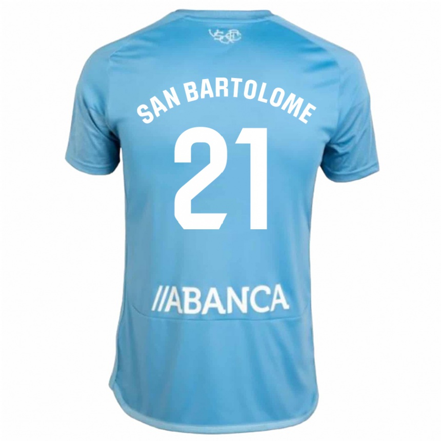 Men Football Víctor San Bartolomé #21 Blue Home Jersey 2023/24 T-Shirt
