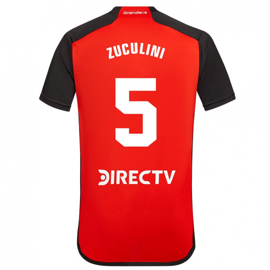 Men Football Bruno Zuculini #5 Red Away Jersey 2023/24 T-Shirt