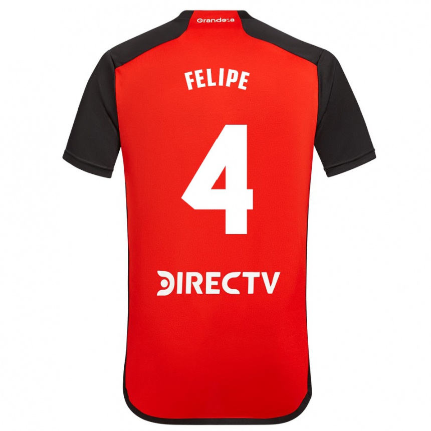 Men Football Carina Felipe Silva #4 Red Away Jersey 2023/24 T-Shirt