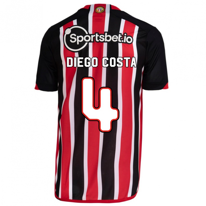 Men Football Diego Costa #4 Blue Red Away Jersey 2023/24 T-Shirt