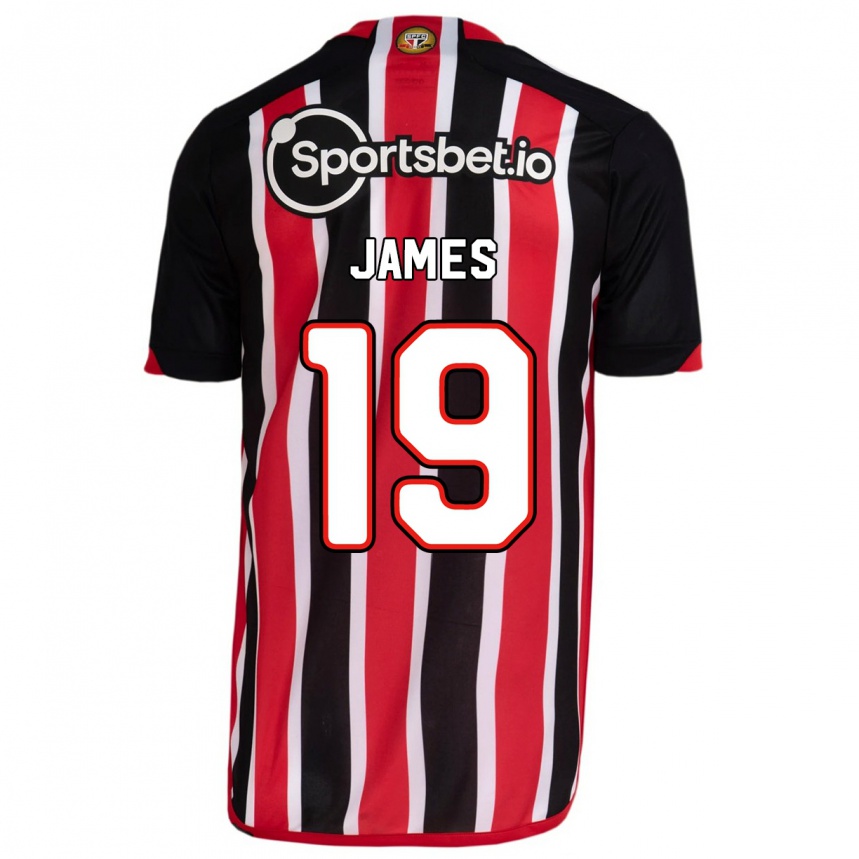 Men Football James Rodríguez #19 Blue Red Away Jersey 2023/24 T-Shirt
