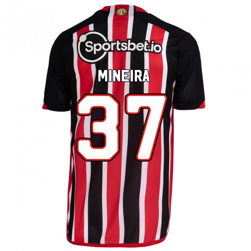 Men Football Rafa Mineira #37 Blue Red Away Jersey 2023/24 T-Shirt